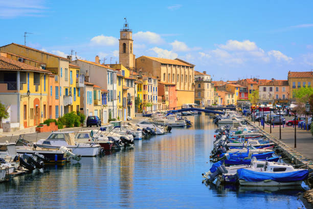 Old town of Martigues in the southern France, called "Venice of Provence" for its many canals and colorful houses